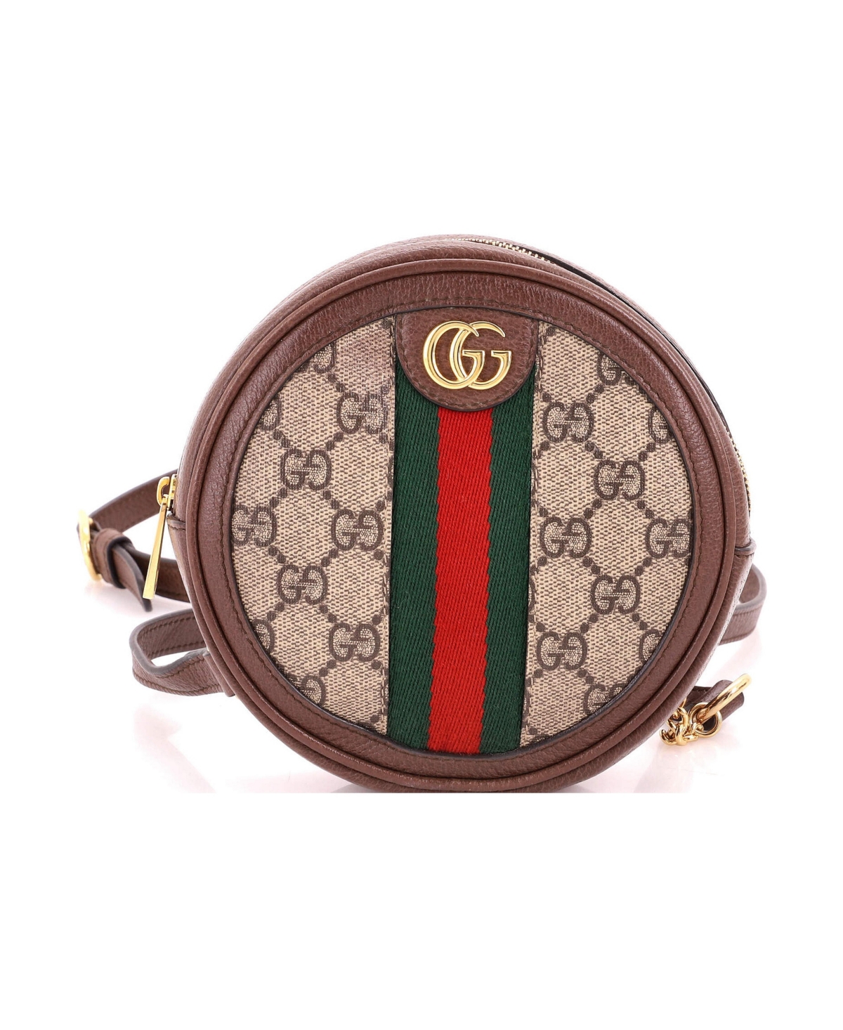 Pre-Owned Gucci Mini Ophidia Round Backpack Gg Coated Canvas - Brown