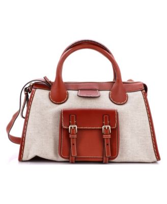 Edith NM Satchel Canvas with Leather