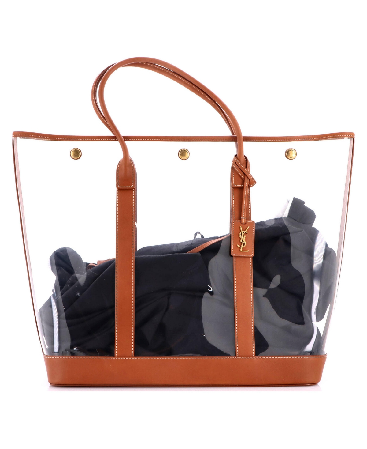 Pre-Owned Saint Laurent Large Severine Tote Vinyl with Leather - Brown