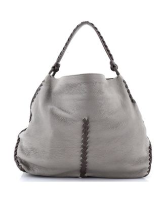 Medium Open Hobo Cervo with Intrecciato Detail