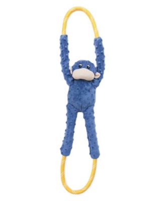 Heavy Duty Dog Tug Rope Plush Monkey Toy with Squeaker