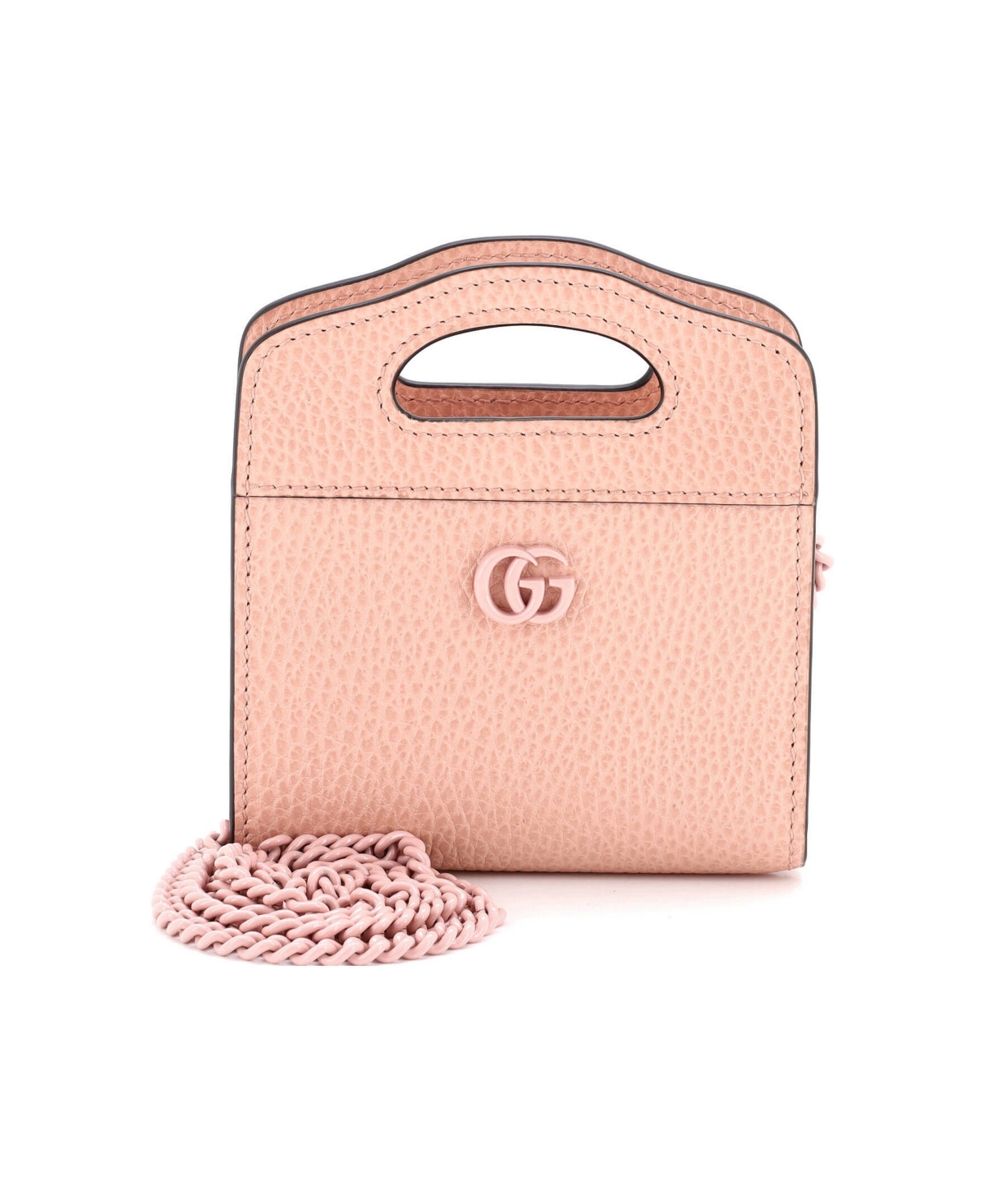 Pre-Owned Gucci Gg Marmont Top Handle Card Case on Chain Leather - Pink