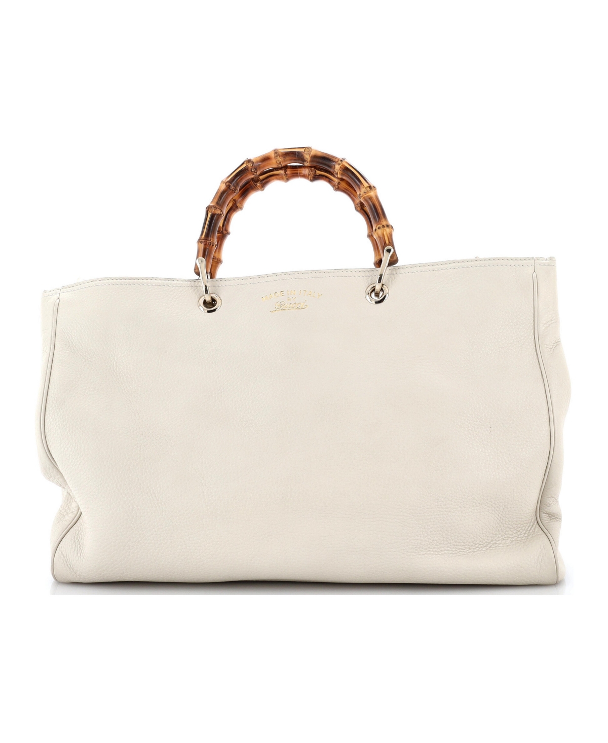 Pre-Owned Gucci Large Bamboo Shopper Tote Leather - White