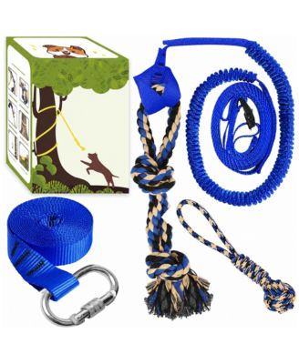 Interactive Bungee Tug Toy Hanging Cotton Rope for Large Small Dogs Solo Play