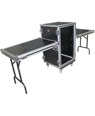 Shockwave T-14RSP24WDST 14U Vertical Shockproof Amp/Rack Workstation Case, 24" Deep