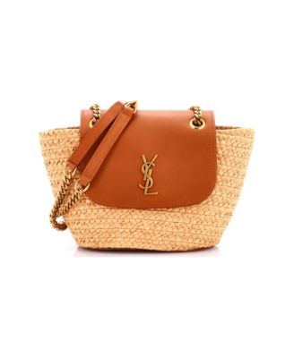 Nano Manon Basket Bag Raffia with Leather