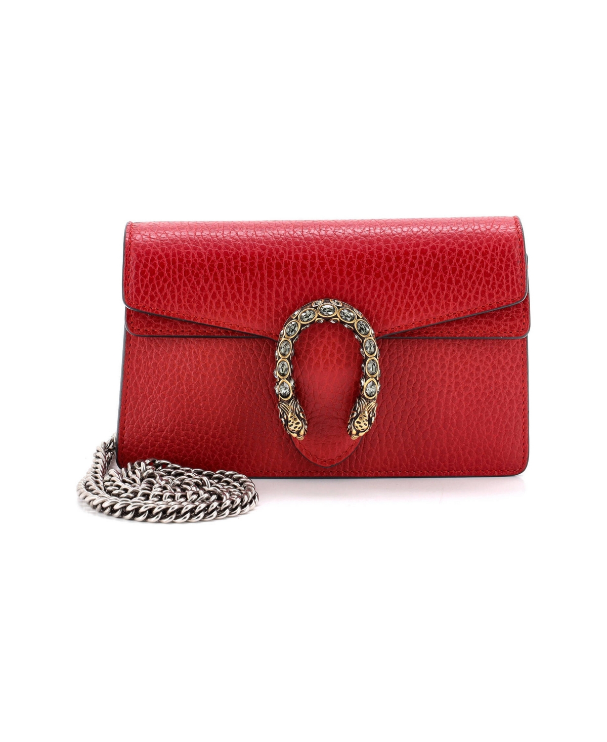 Pre-Owned Gucci Super Mini Dionysus Bag Leather - Red