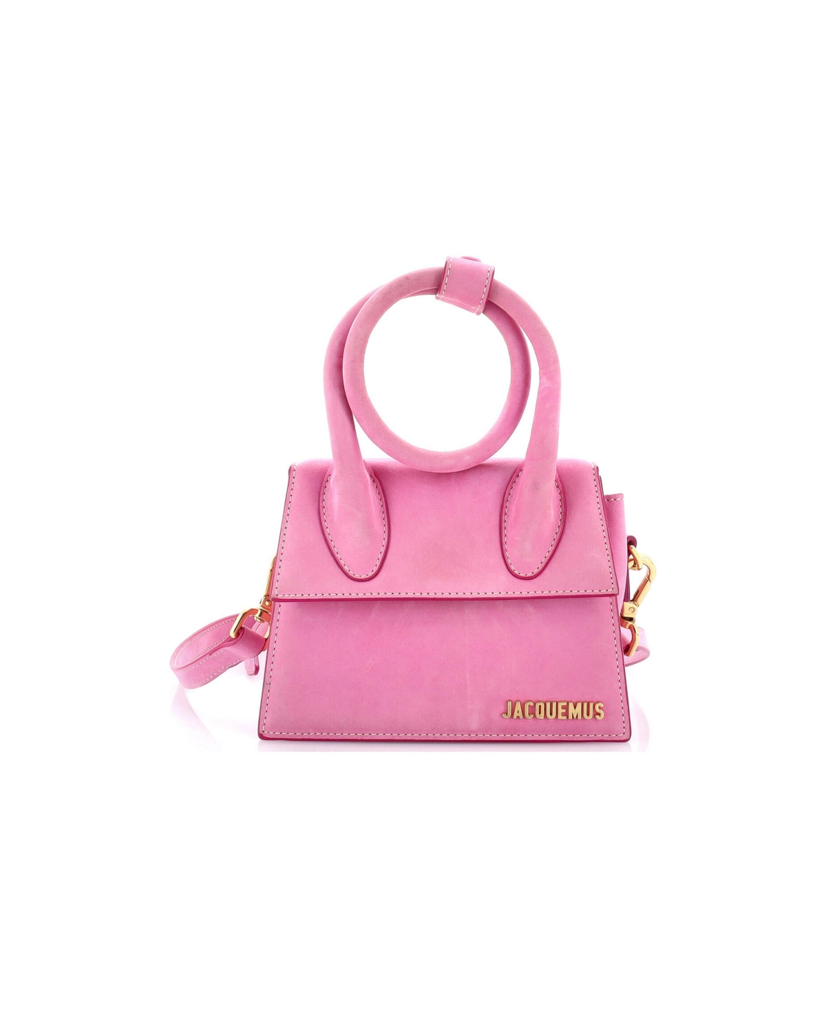 Pre-Owned Jacquemus Le Chiquito Noeud Suede Mini Shoulder Bag - Pink