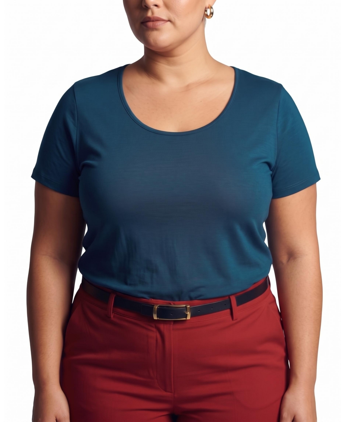 Universal Standard Women's Plus Size Scoop Neck Tee - Pageant blue