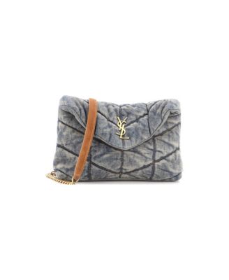 Mini Loulou Puffer Shoulder Bag Quilted Vintage Denim