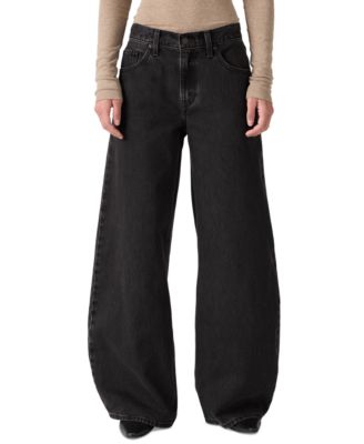 Premium Women's Teardrop Wide-Leg Mid Rise Non-Stretch Jeans