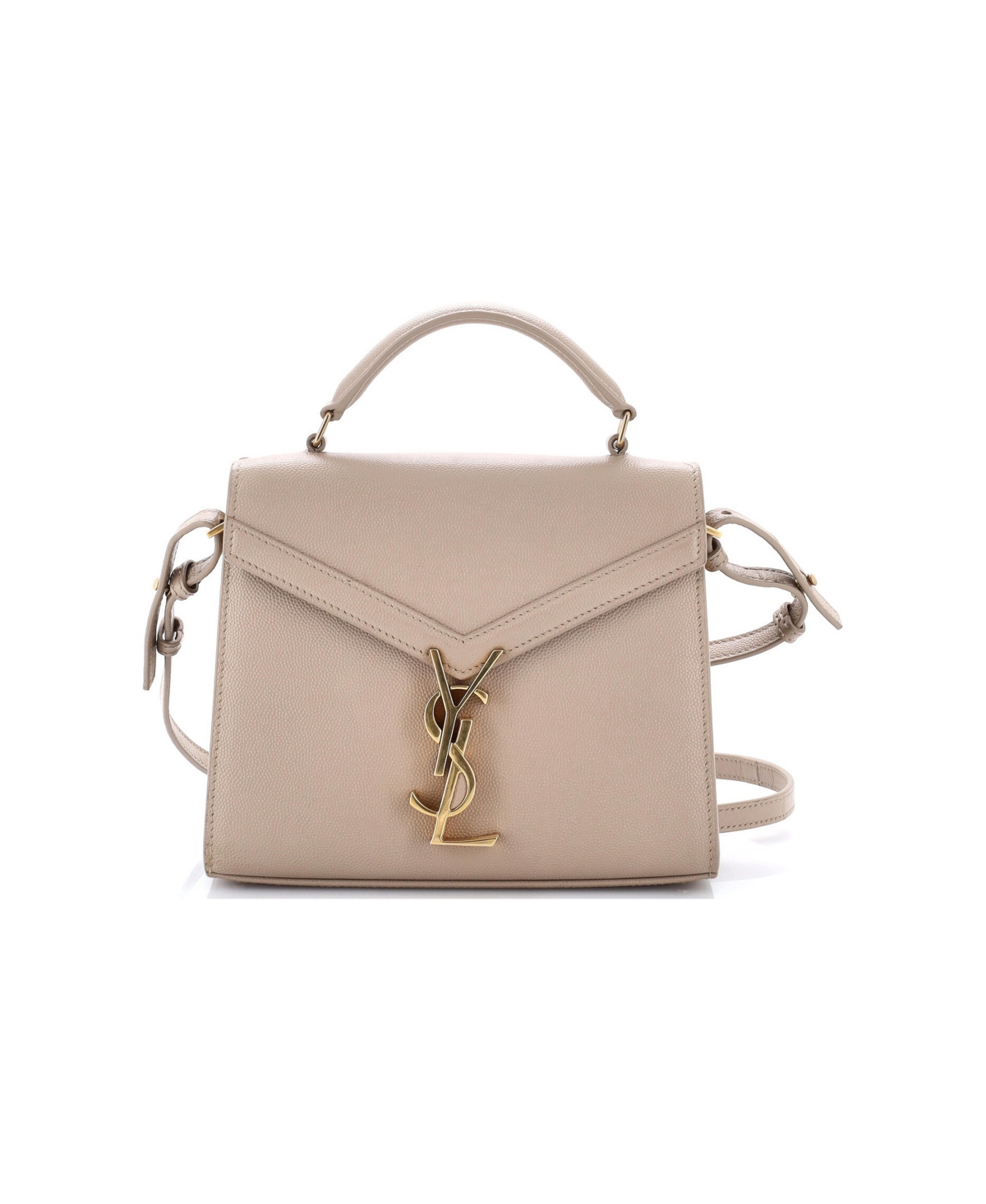 Pre-Owned Saint Laurent Mini Cassandra Top Handle Bag Leather - Natural
