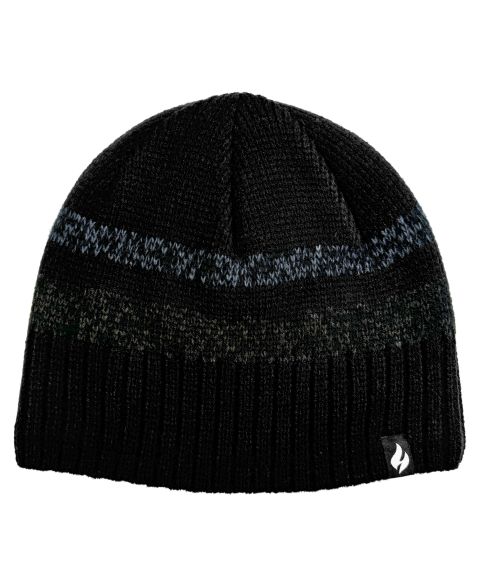 Мужская шапка Heat Holders Marled Stripe Ribbed Cuff HeatWeaver® Astor, цвет: Чёрный