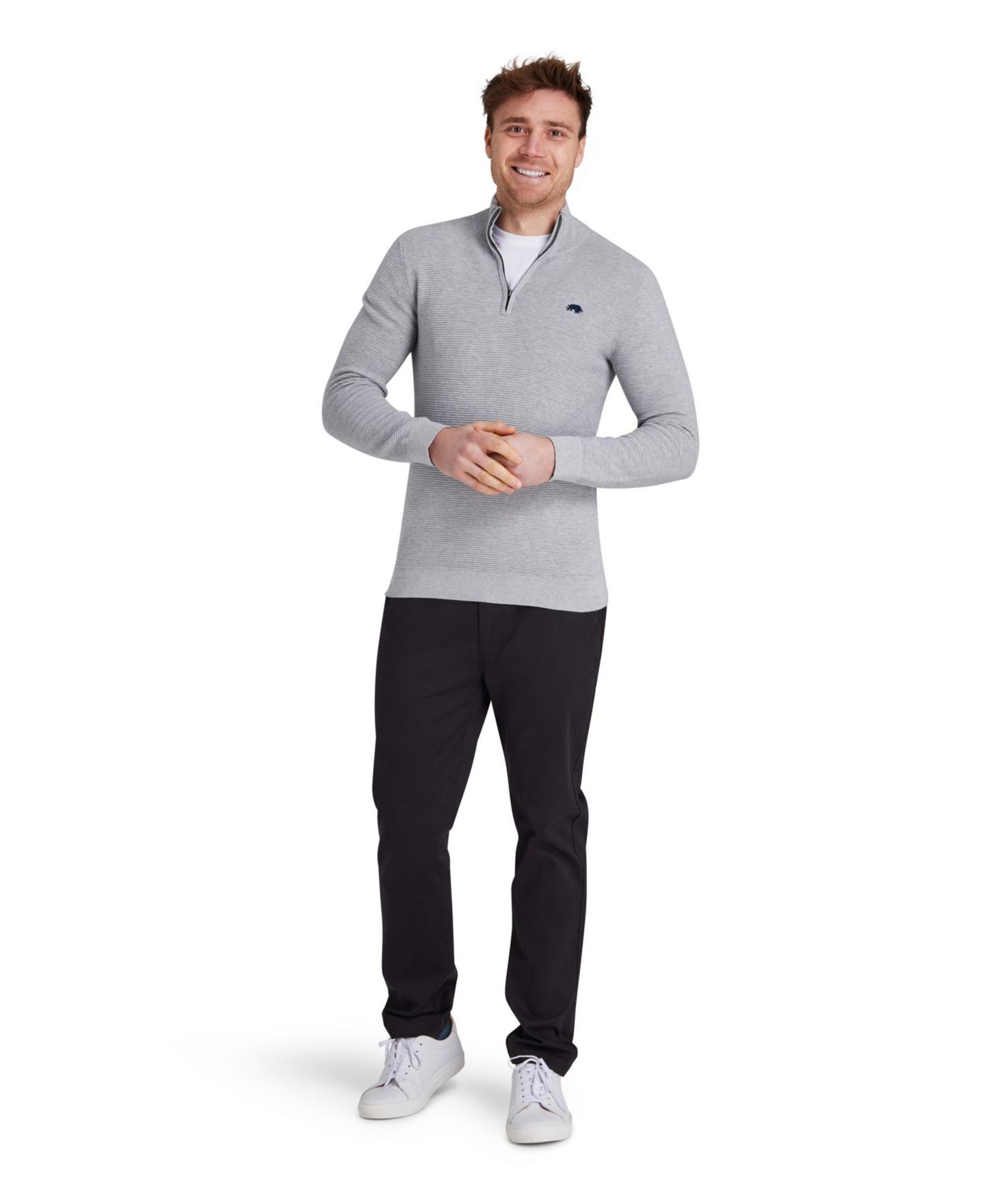Мужской свитер Raging Bull Ribbed Quarter-Zip, цвет: Серый — фото 4