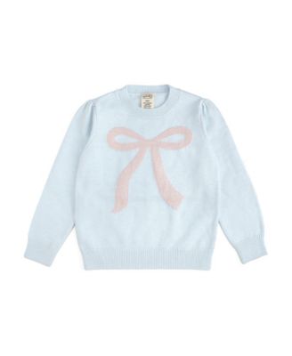 Toddler Girls' 2T-5T Shimmer Bow Intarsia Crewneck Long-Sleeve Sweater