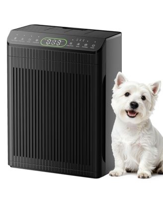 ET066 Air Purifier for Home Large Rooms up to 2200 Sq. Ft. with H13 HEPA Filter, Pet Mode, Air Quality Monitor & Aromatherapy - Black