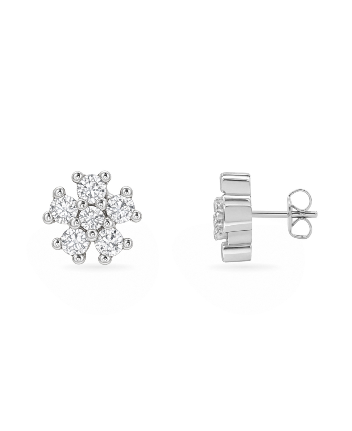 Giani Bernini Cubic Zirconia Flower Stud Earrings, Macy's Exclusive - Sterling Silver