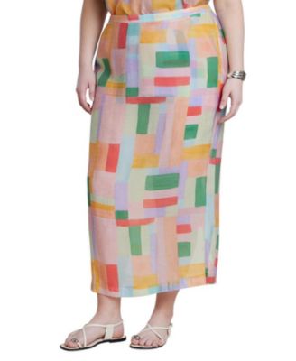 Women's Sheer Printed Organza Skirt