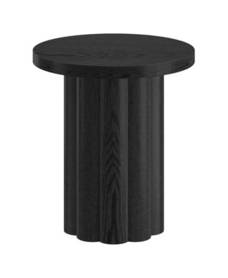 Olie 20" Wood Fluted Round Side Table