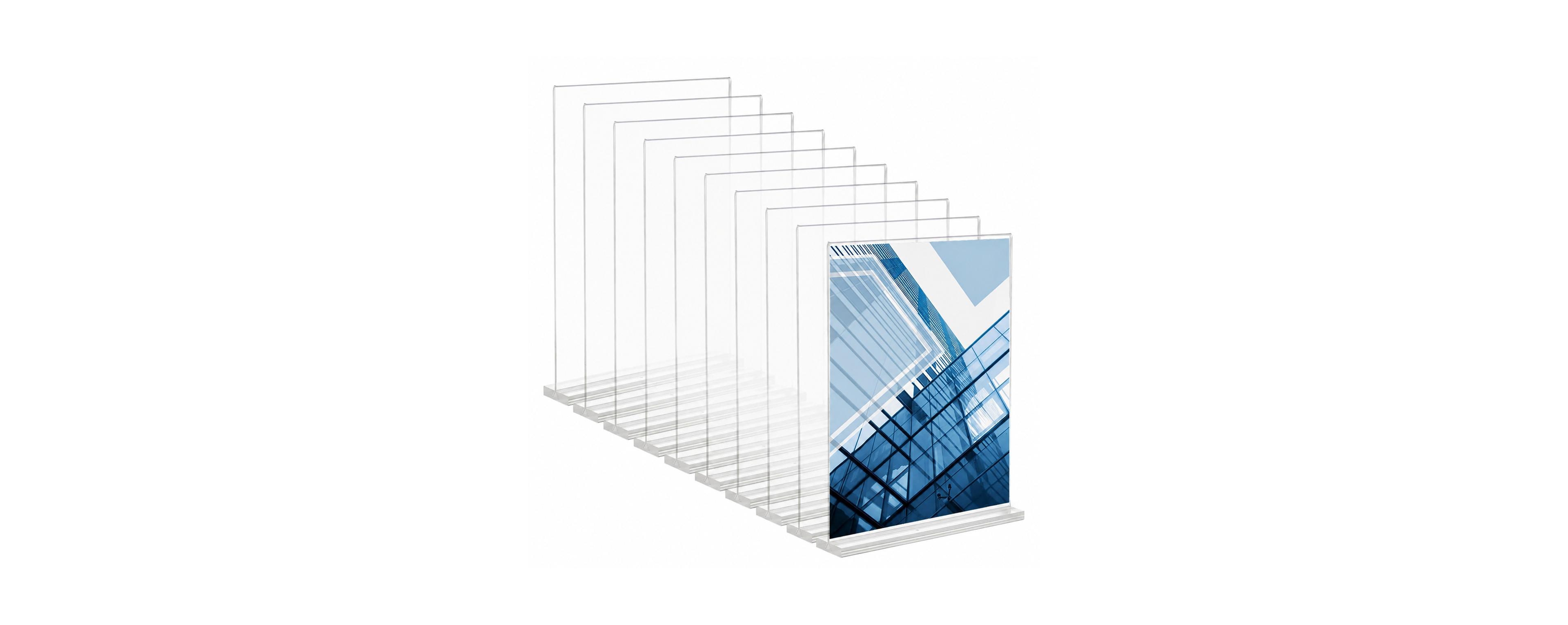 Lowking Clear Acrylic Sign Holder Double Sided Desktop Display Stand For Restaurant Office Home Organizer