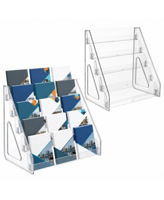 5 Tier Countertop Brochure Holder 2 Pack Clear Acrylic Literature Display Stand