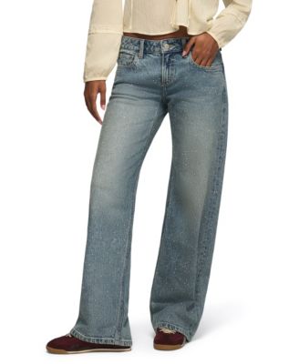 Women's Lucky Legend Low-Rise Embellished Wide-Leg Jeans