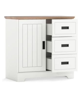 Farmhouse Buffet Storage Cabinet with Sliding Doors for Home Dining Room Cabinet