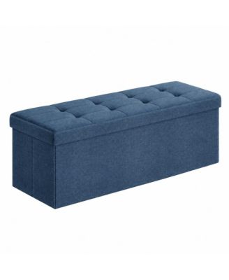 43 in Folding Storage Ottoman Bench with Linen-Look Fabric and 35 Gal Interior