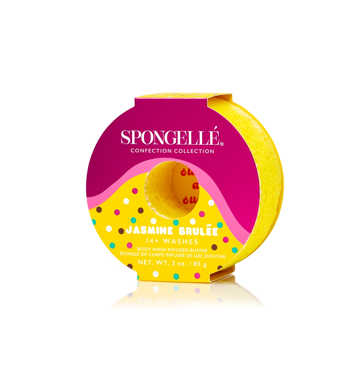 Spongelle Confection Collection Body Wash Infused Buffer Jasmine Brulee - Light/Pastel Pink