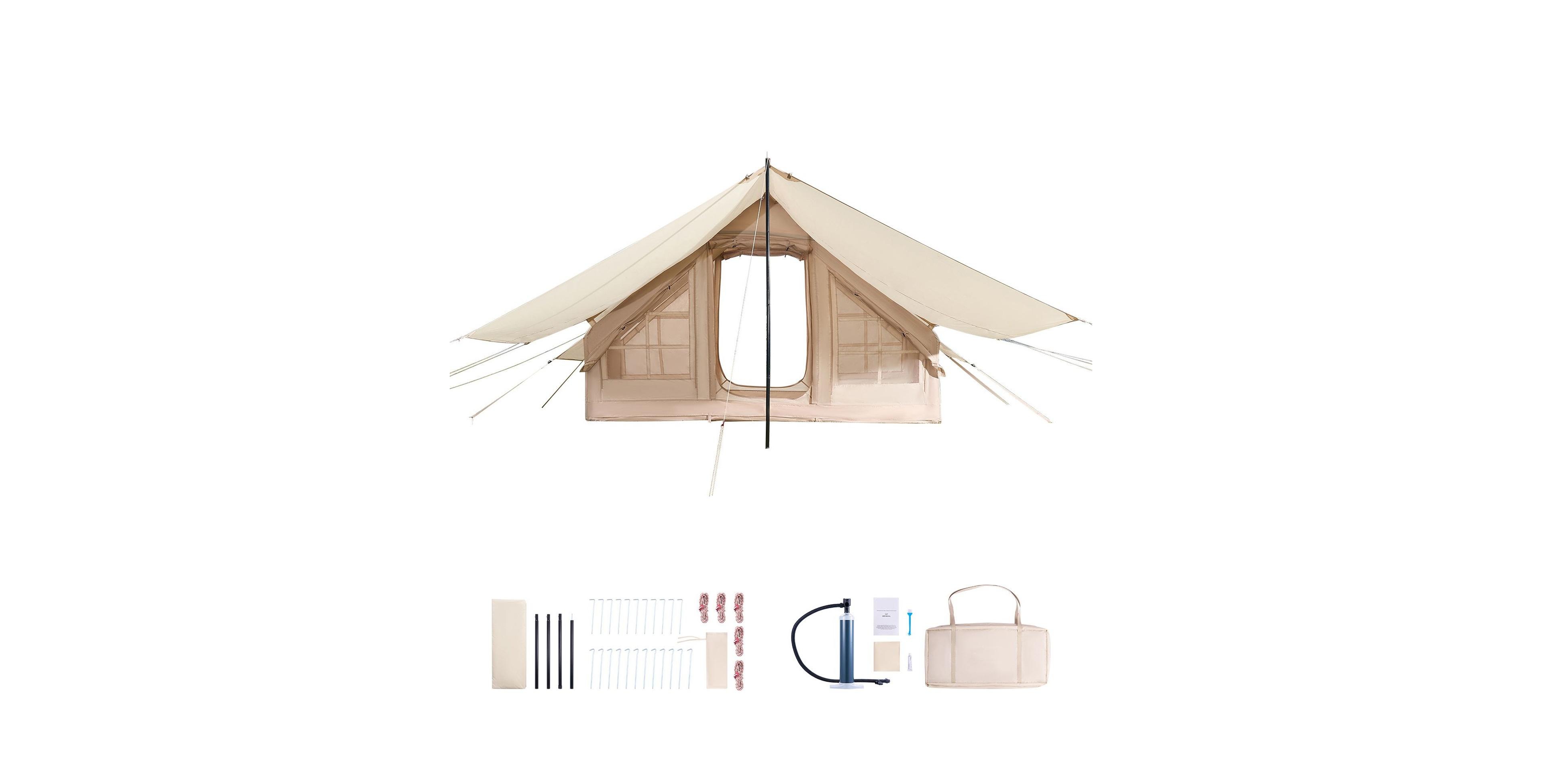 Sevorley Outdoor Canopy Shelter, Mesh Panels, Stove Jack, 3-5 Person for Camping, Travel and Outdoor Activities