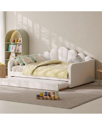 Queen Upholstered Daybed with Trundle, Velvet