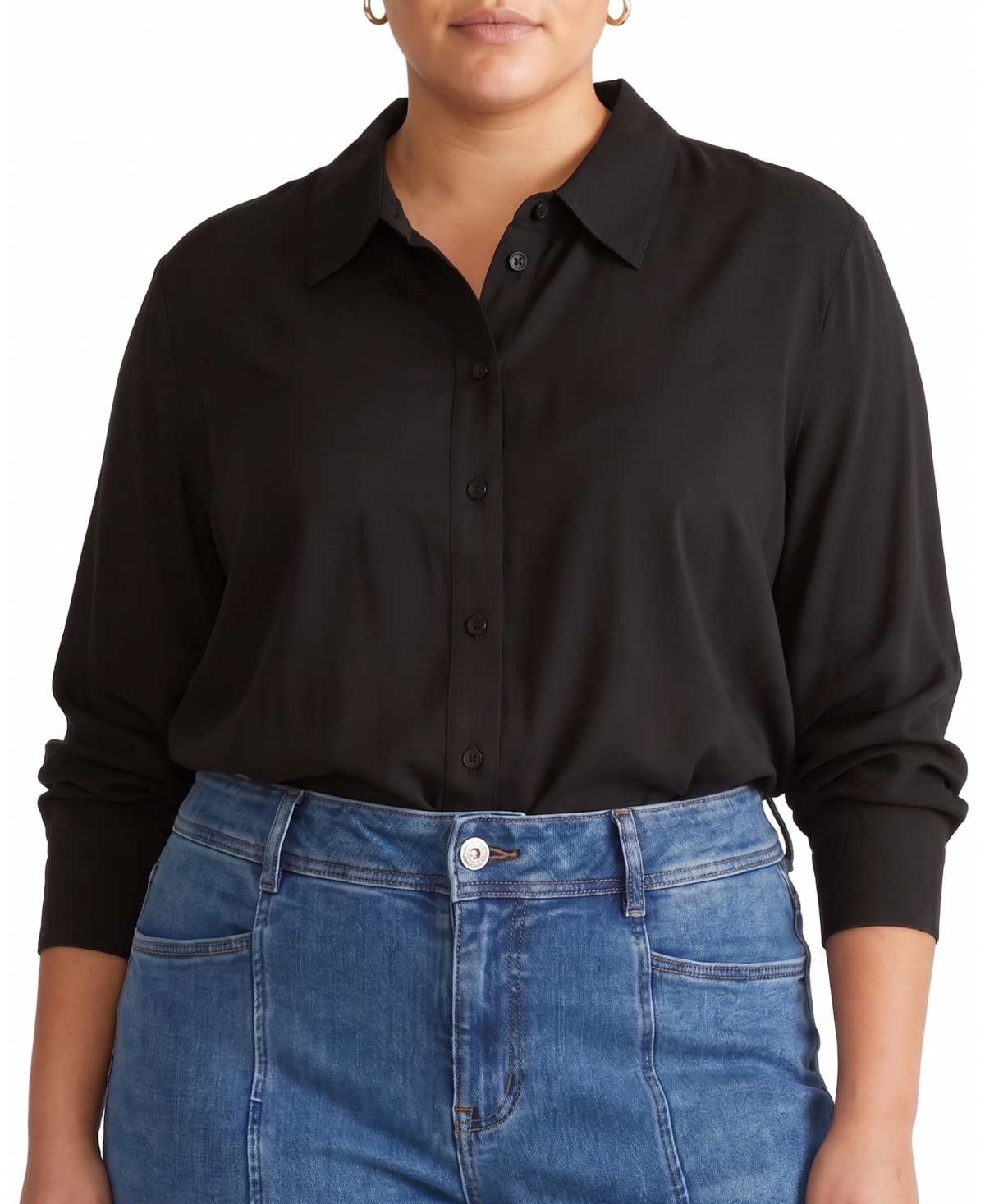 Universal Standard Plus Cooling Stretch Cupro Artist Shirt Tops