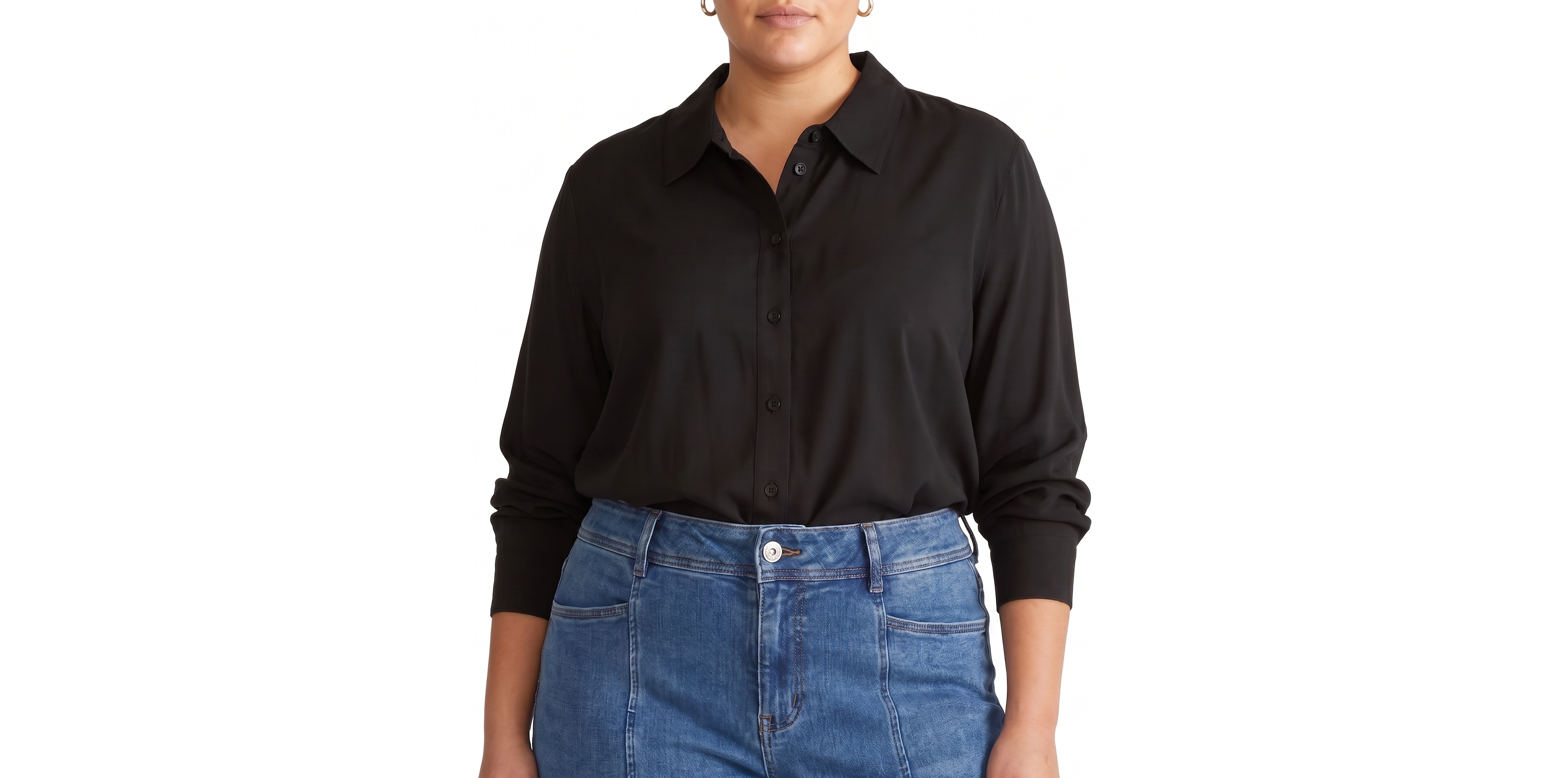 Universal Standard Plus Cooling Stretch Cupro Artist Shirt Tops