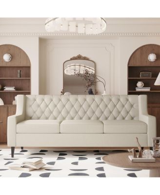 78.75" Mid-Century Modern 3-Seater Tufted Sofa Couch