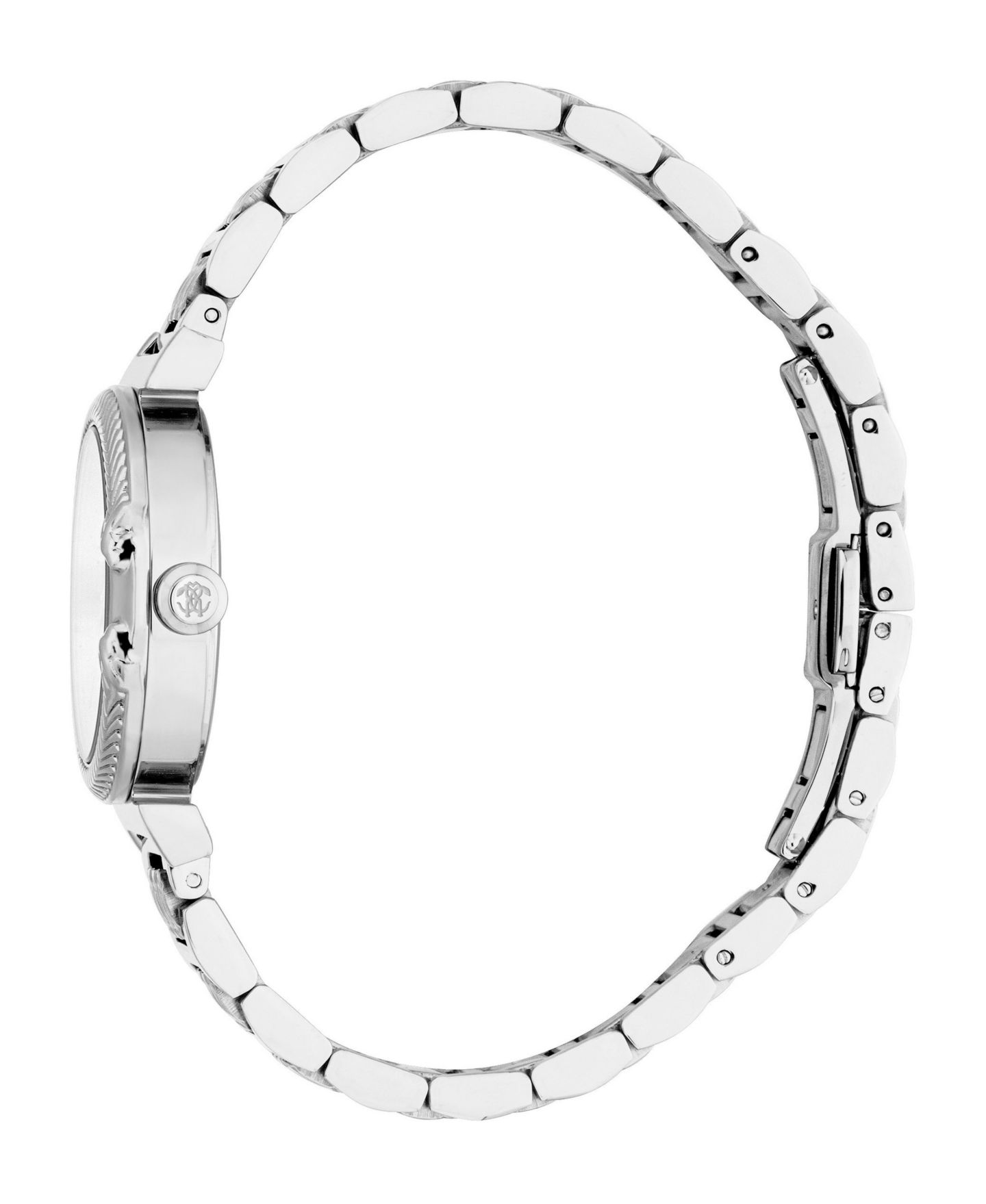 Женские часы Roberto Cavalli Water-Resistant Luxury Quartz Silver Stainless Steel Bracelet Watch, 30mm, цвет: Серебряный — фото 2