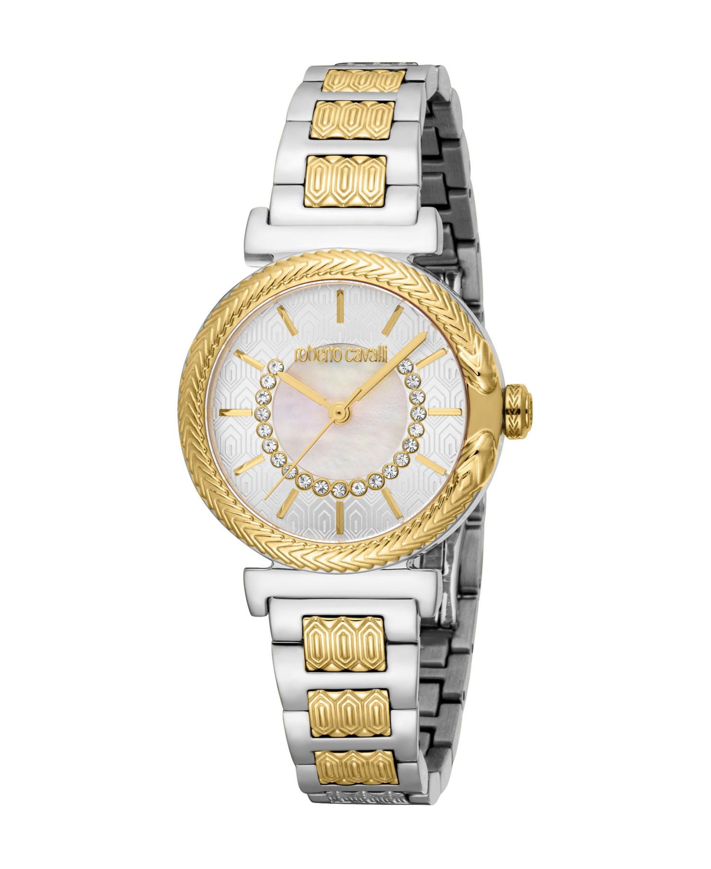 Женские часы Roberto Cavalli Quartz Eclira Two-Tone Stainless Steel Bracelet Watch, 30mm — фото 1
