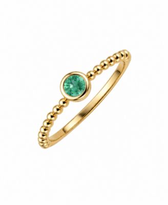 Emerald Round Bezel Set Stackable Ring (1/6 ct. t.w.) in 14k Gold
