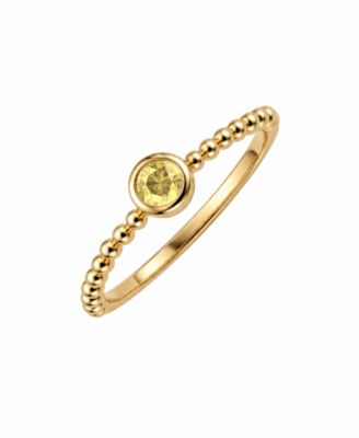 Yellow Sapphire Round Cut Bezel Stackable Ring (1/4 ct. t.w.) in 14k Gold