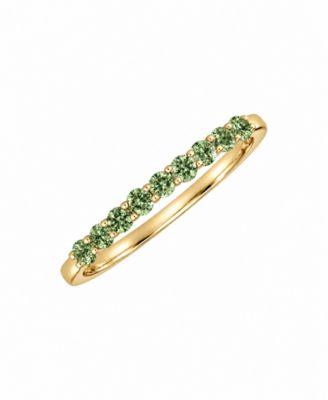 Green Sapphire Round Cut Stackable Ring (1/3 ct. t.w.) in 14k Gold