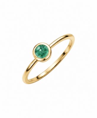Emerald Round Cut Bezel Ring (1/4 ct. t.w.) in 14k Gold