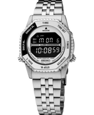 Men's Essentials Silver-Tone Stainless Steel Bracelet Watch 37mm