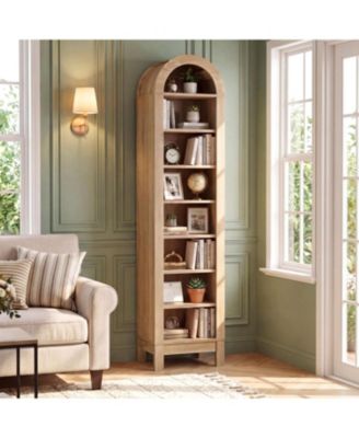 8-Tier Arched Bookcase with 3 Adjustable Shelves and Anti-Tip Kit