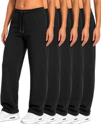 Women's Loose-Fit Open-Bottom Tech Fleece Sweatpants, 5-Pack
