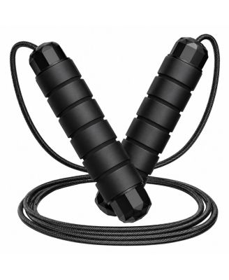 Tangle-free Rapid Speed Jump Rope with Ball Bearings and Adjustable Foam Handles for Home Gym Fitness