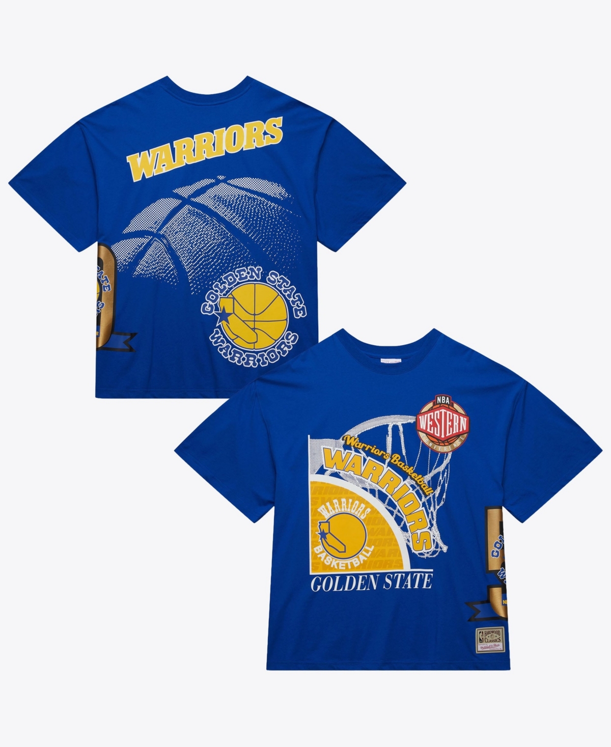 Mitchell & Ness Men's Royal Golden State Warriors Hardwood Classics Logo Blast T-Shirt - Royal