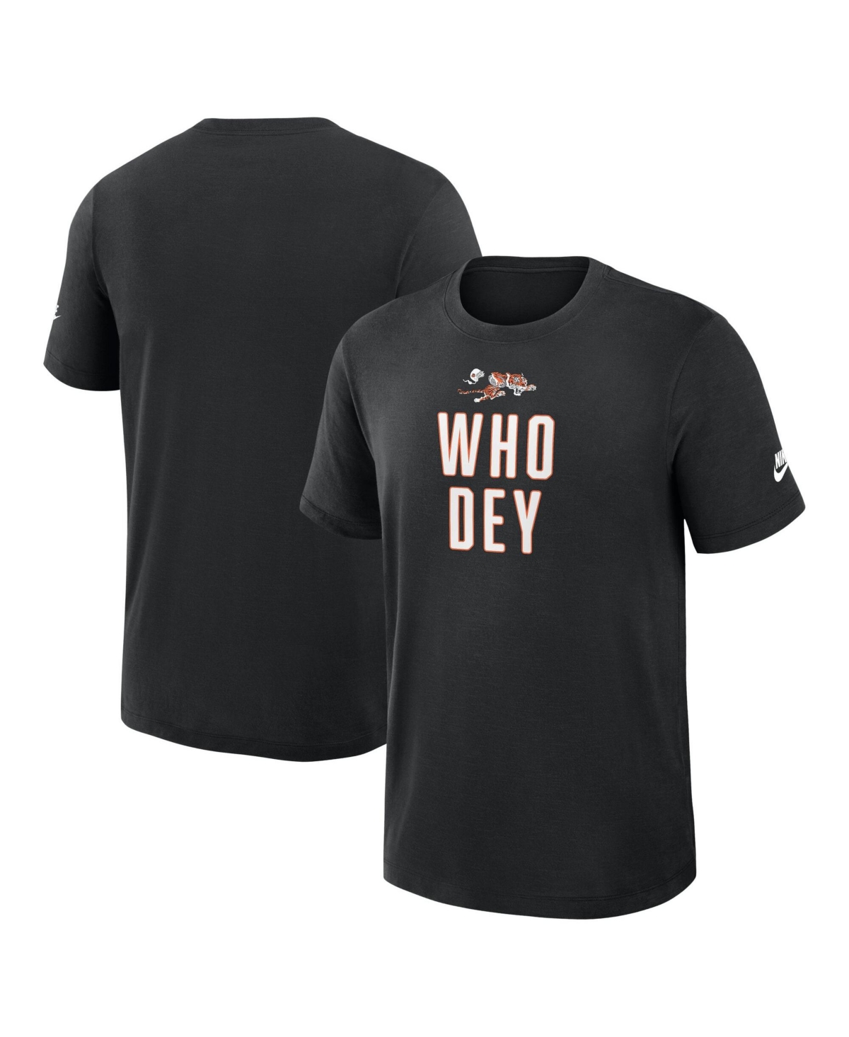 Nike Men's Black Cincinnati Bengals Rewind Slub T-Shirt - Black