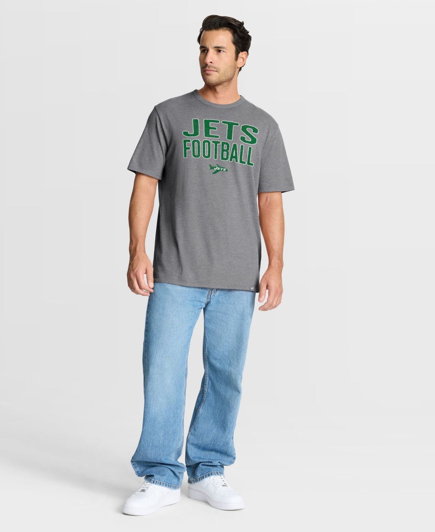 Мужская футболка Fanatics Heather Gray New York Jets First Down Tribute Tri-Blend — фото 3