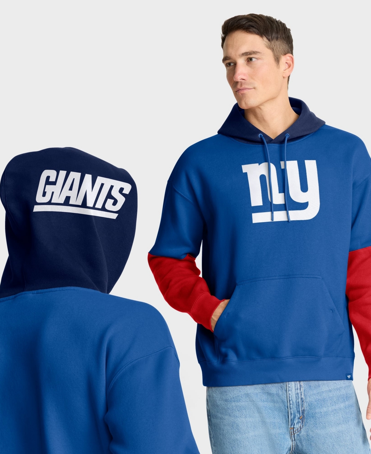 Fanatics Men's Royal New York Giants Helmet Retro Pullover Hoodie - Royal, Athletic Navy