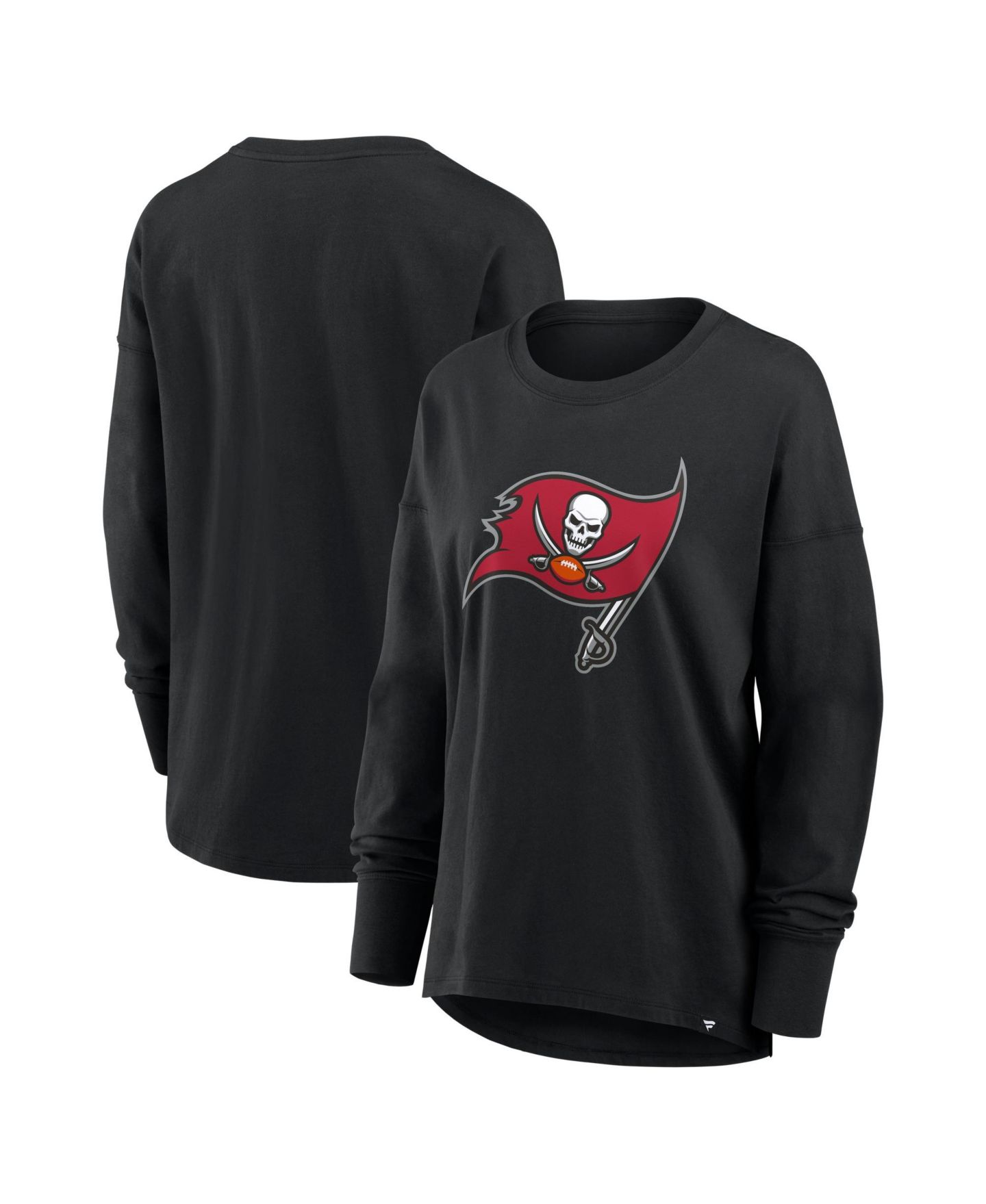 Женская футболка Fanatics Black Tampa Bay Buccaneers Relaxed Hip Essential Long-Sleeve — фото 1