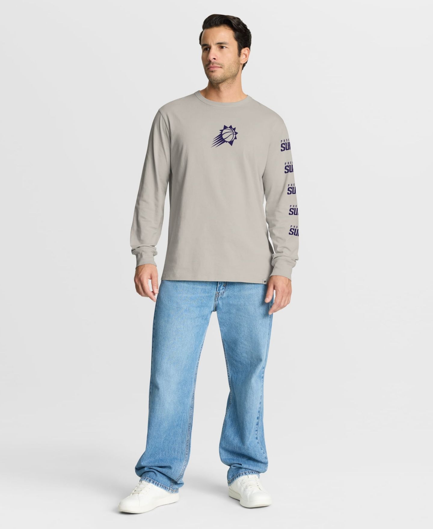 Мужская футболка Fanatics Cream Phoenix Suns Crossover Collection Ball Screen Action Premium Long-Sleeve — фото 3